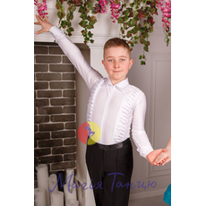 Сорочка чоловіча з шортиками з защипами біла 4008, фото 1