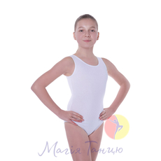 Купальник трико для танців білого кольору, фото 1