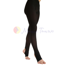 Трико колготки для танців балету гімнастики та хореографії DipSi з отвором під п'ятку чорне, фото 1