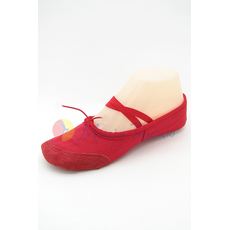 Балетки зі шкіряною вставкою червоні для танців та хореографії, фото 1