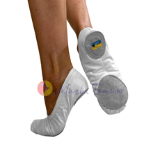 Балетки для танців білі із тканини, фото 1