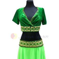 Костюм східний зелений з золотом (топ і пояс), фото 1