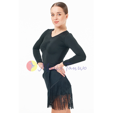 Бдуза для бальних танців чорна з сіткою на спині, фото 1