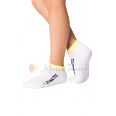 Білі утеплені шкарпетки для гімнастики та танців, фото 1