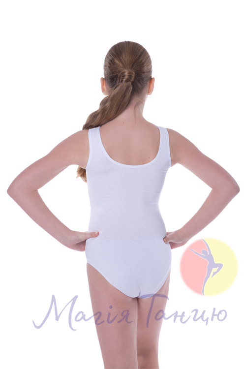 Купальник трико для танців білого кольору, фото 2