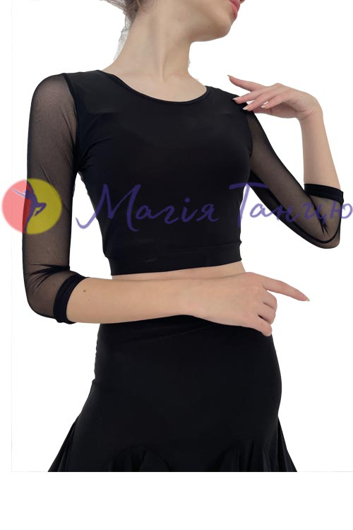 Блуза для латини з рукавами-сіткою, фото 6