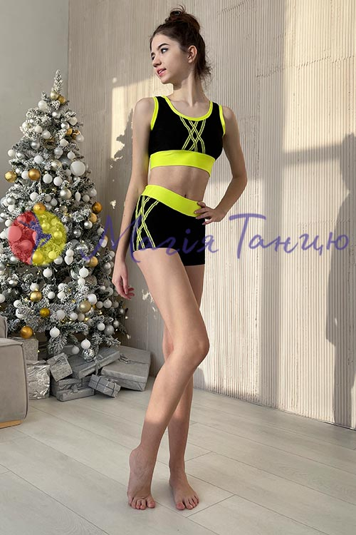 Пол денс костюм Світлана з відображаючими смужками дитячий, фото 5