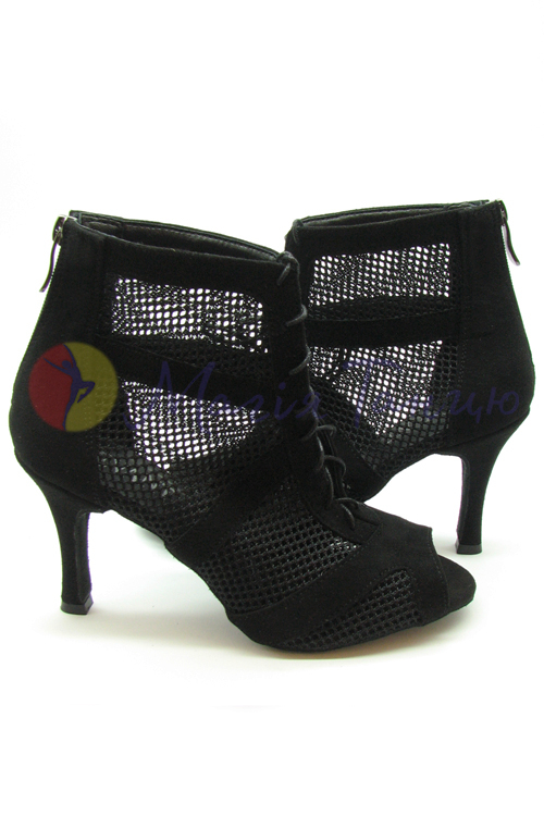 Туфлі для Хай Хілс Лія чорні з сіткою, фото 6