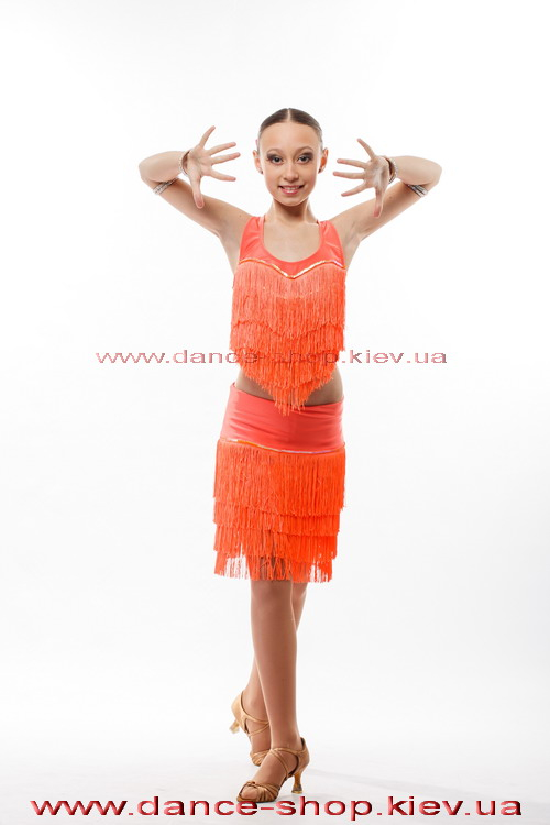 Костюм для латини з бахромою Ча-ча-ча р.32-38, фото 5