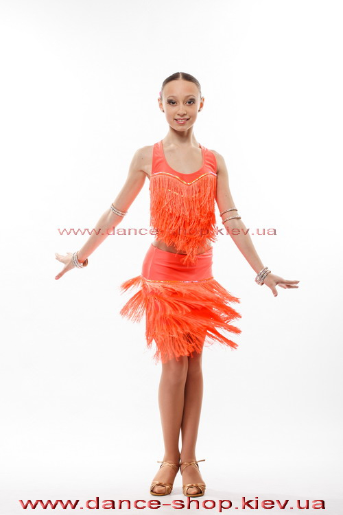 Костюм для латини з бахромою Ча-ча-ча р.32-38, фото 8
