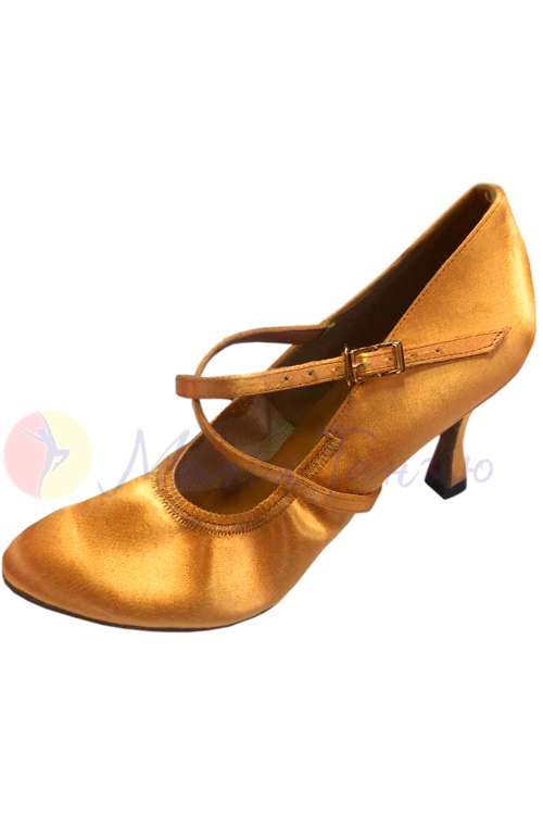 Туфлі для танців жіночий стандарт Gala Valtz 501 бежеві сатин, фото  2