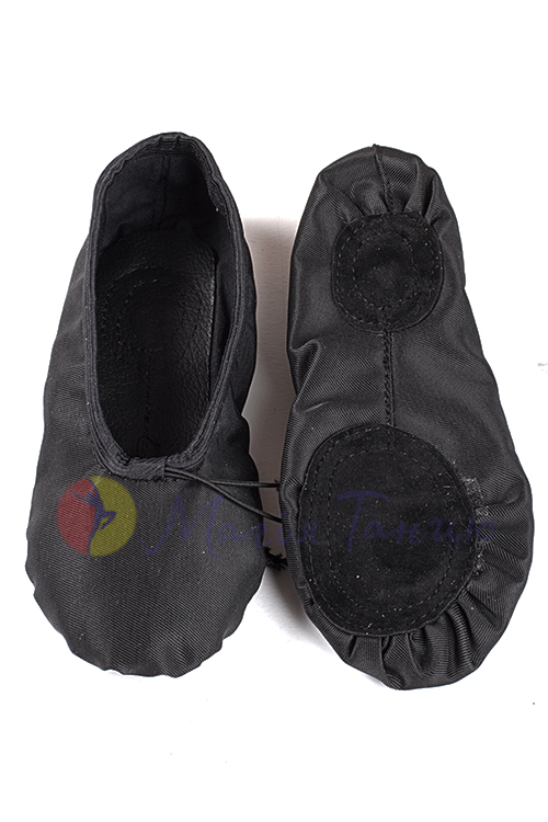 Балетки для танців чорні із тканини, фото 3