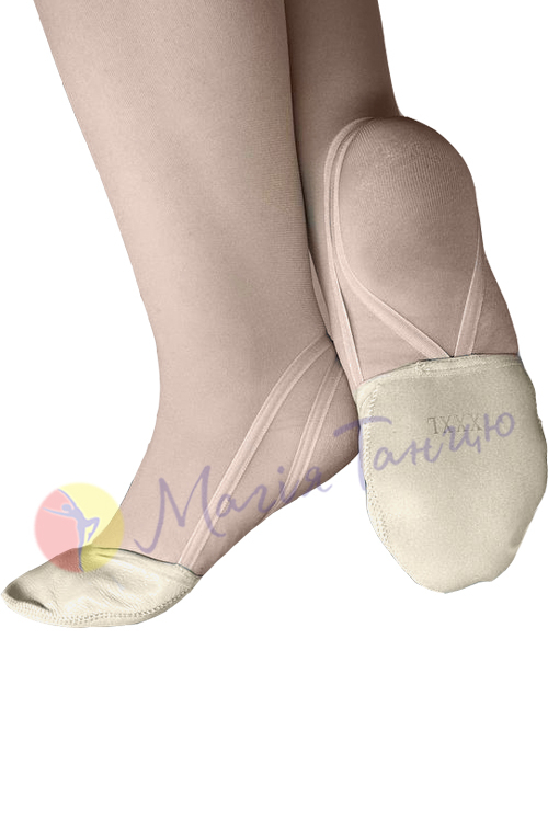 Получешки для гімнастики та танців шкіряні бежеві, фото 3