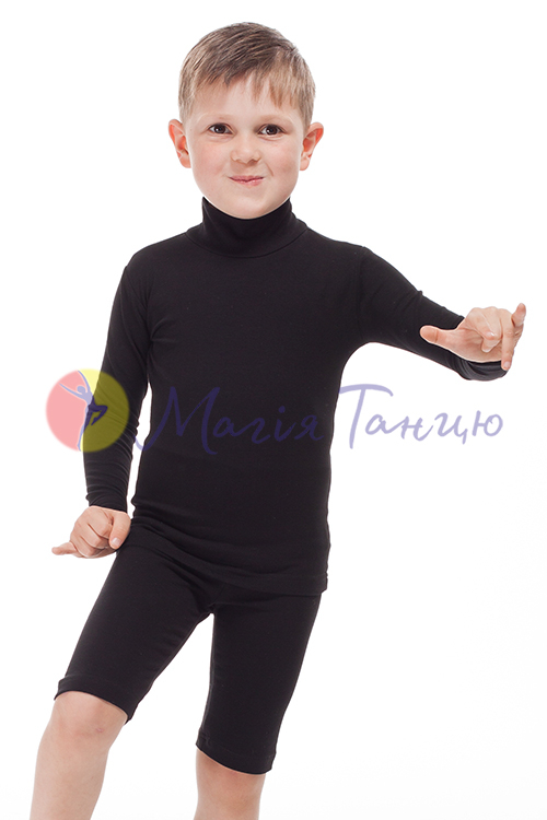 Гольф для танців бавовона довгий рукав чорний, фото 2