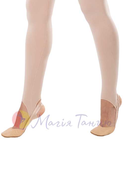 Получешки для танців та гімнастики шкіряні бежеві, фото 4