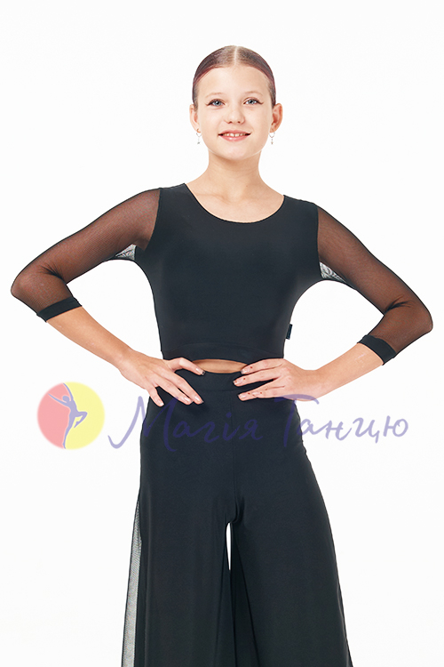 Блуза для латини з рукавами-сіткою, фото 3