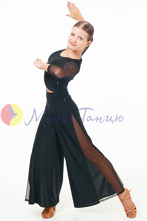 Блуза для латини з рукавами-сіткою, фото 4