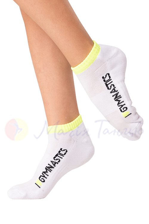 Білі утеплені шкарпетки для гімнастики та танців, фото 2