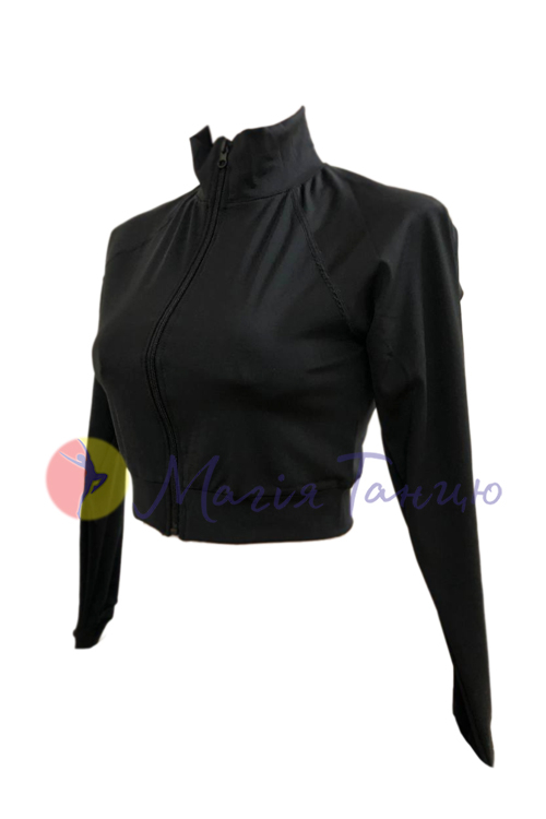 Кроп-топ чорний з блискавкою, фото 2