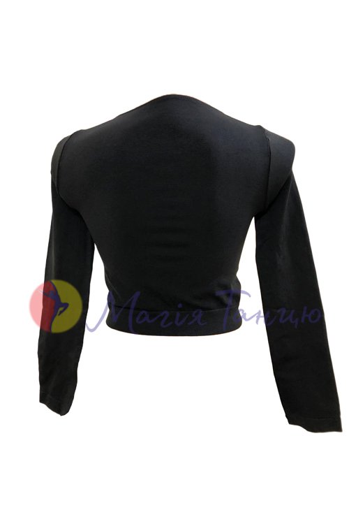 Кроп-топ безшовний чорний з довгим рукавом Giulia (Україна), фото 3