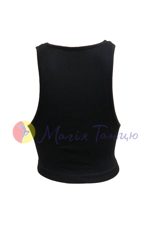 Топ-борцівка безшовний чорний в рубчик, Giulia, фото 3
