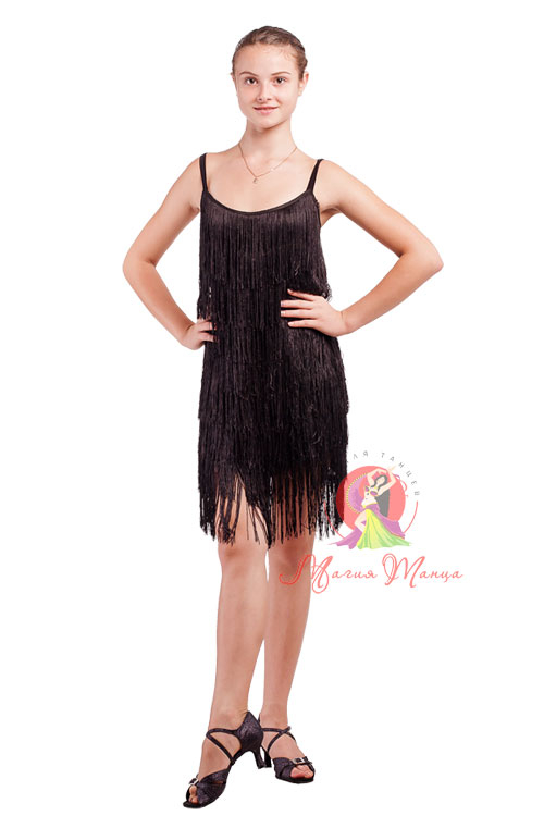 Сукня латина з бахромою фото 3